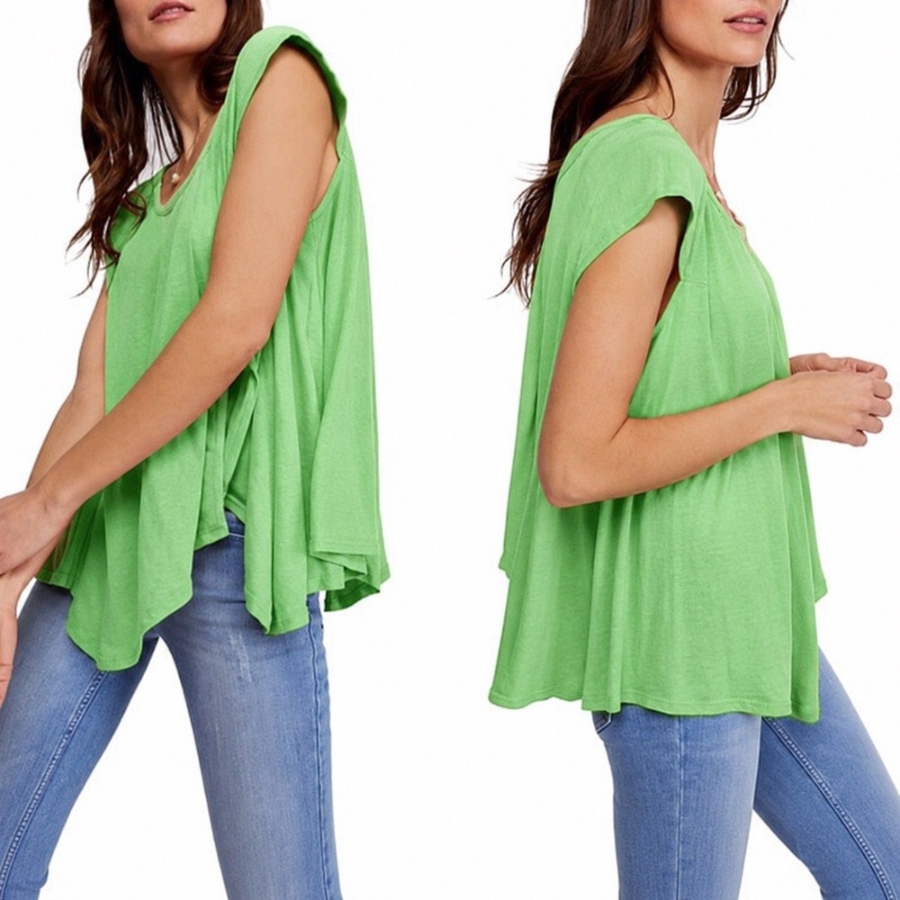 Free People Movement Keep It Casual Tunic‎ Women M Green Oversized Pockets Top